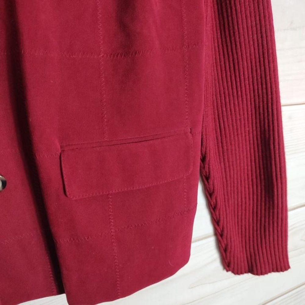 Talbots Sz.10 Jacket Woman’s Red Button Up Long S… - image 3